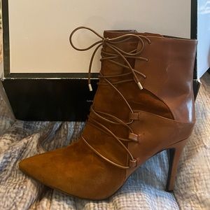 Cognac Nine West Booties